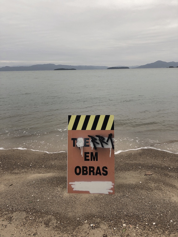 TERRA EM OBRAS. acrílica, spray sobre ( placa de aço ) 2019